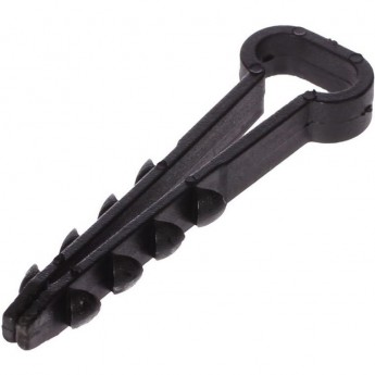 Дюбель-хомут для плоского кабеля EKF черный, PROxima 100 шт