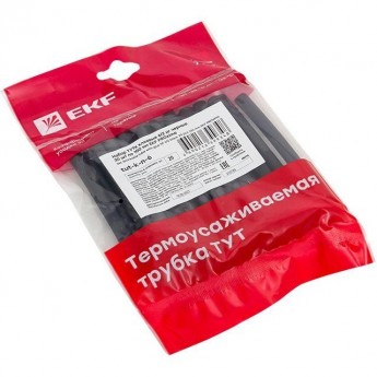 Набор трубок термоусадочных EKF PROXIMA ТУТк клеевые 6/2 нг черн. по 100мм (уп.20шт)