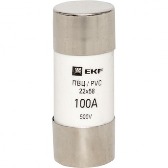 Плавкая вставка цилиндрическая EKF PROXIMA ПВЦ (22х58) 100А Плавкая вставка цилиндрическая EKF PROXIMA ПВЦ (22х58) 100А