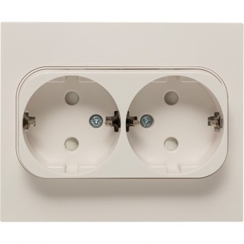 Розетка 2-мест. EKF PROXIMA СТОКГОЛЬМ с заземлением 16А белая с защ. штор.