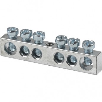 Шина EKF PROXIMA PEN "ноль-земля" 6x9мм 6 отв. оцинкованная крепеж по центру