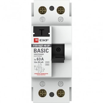 Устройство защитного отключения УЗО EKF BASIC ВДТ-40 2P 63А/ 30мА (электронное)