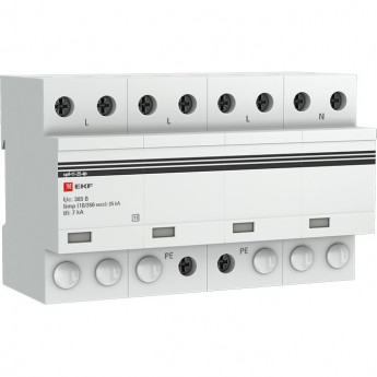 Устройство защиты от импульсных перенапряжений EKF Тип 1 Iimp 25kA (10/350μs) 4P