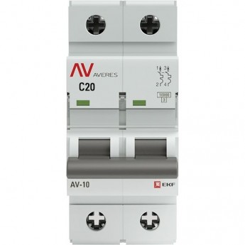 Выключатель автоматический EKF AVERES AV-6 2P 25A (C) 6kA